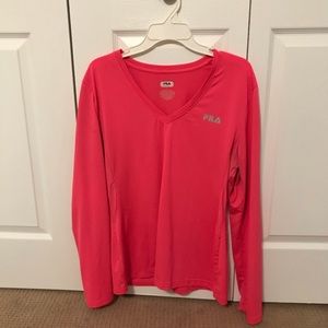 Pink Fila long sleeve athletic shirt